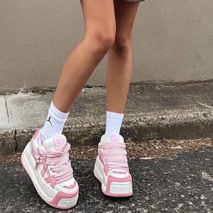Naked Wolfe Baby Pink Slider platform skate sneaker